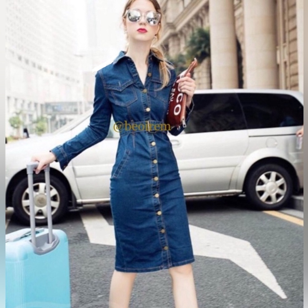 RalPh L. deNim TreNch coAt / MiDi dReSs RalPh L. - Picture 2 of 15